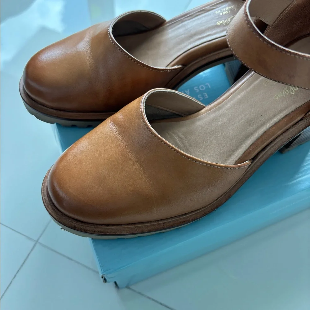 Seychelles Lock and Key Brown Heeled Boots with Stacked Heel - Picture 4 of 8